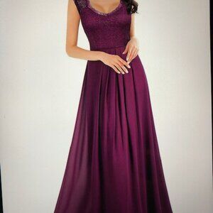 Elegant full length gown with lace....New with tags